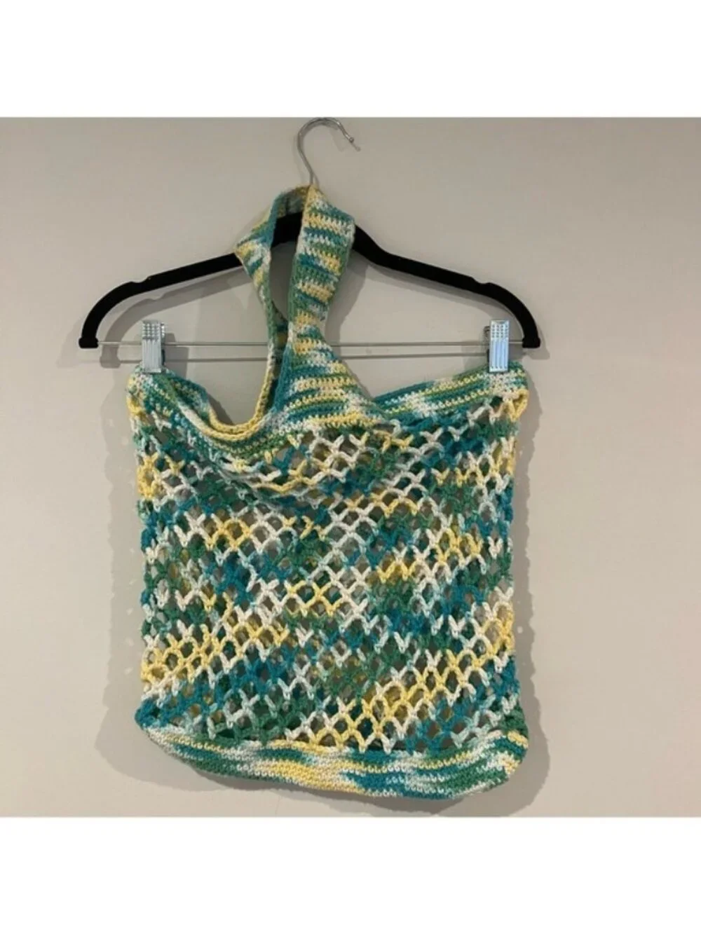 Boho Slouchy Multicolor Loose Open Knit Crochet Hobo Bag